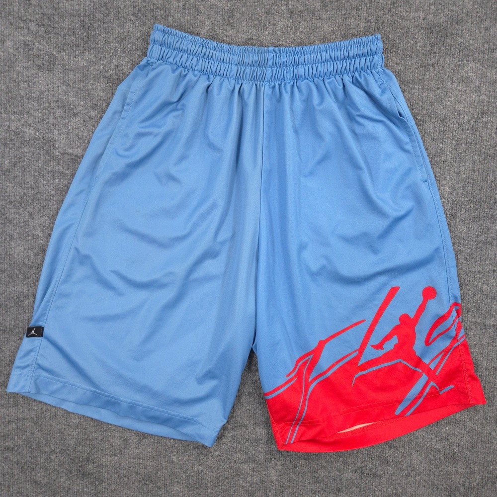 Jordan Basketball Shorts Mens M Blue Red Color of Flight Jumpman Athletic Sport